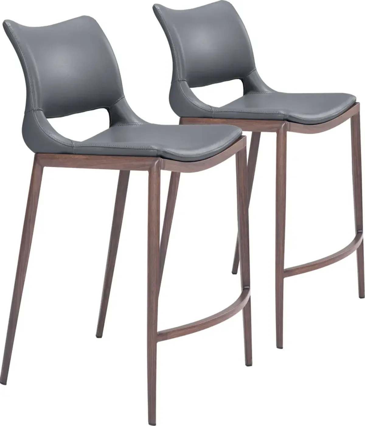 Granger Set of 2 Counter-Height Stools - Gray/Walnut