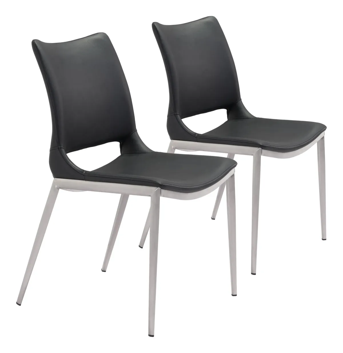 Granger Set of 2 Dining Chairs - Black/Silver
