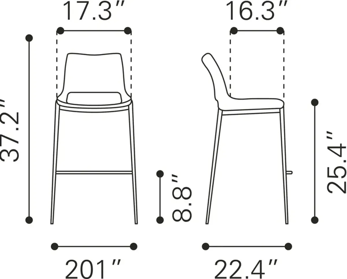 Granger Set of 2 Counter-Height Stools - Brown/Walnut