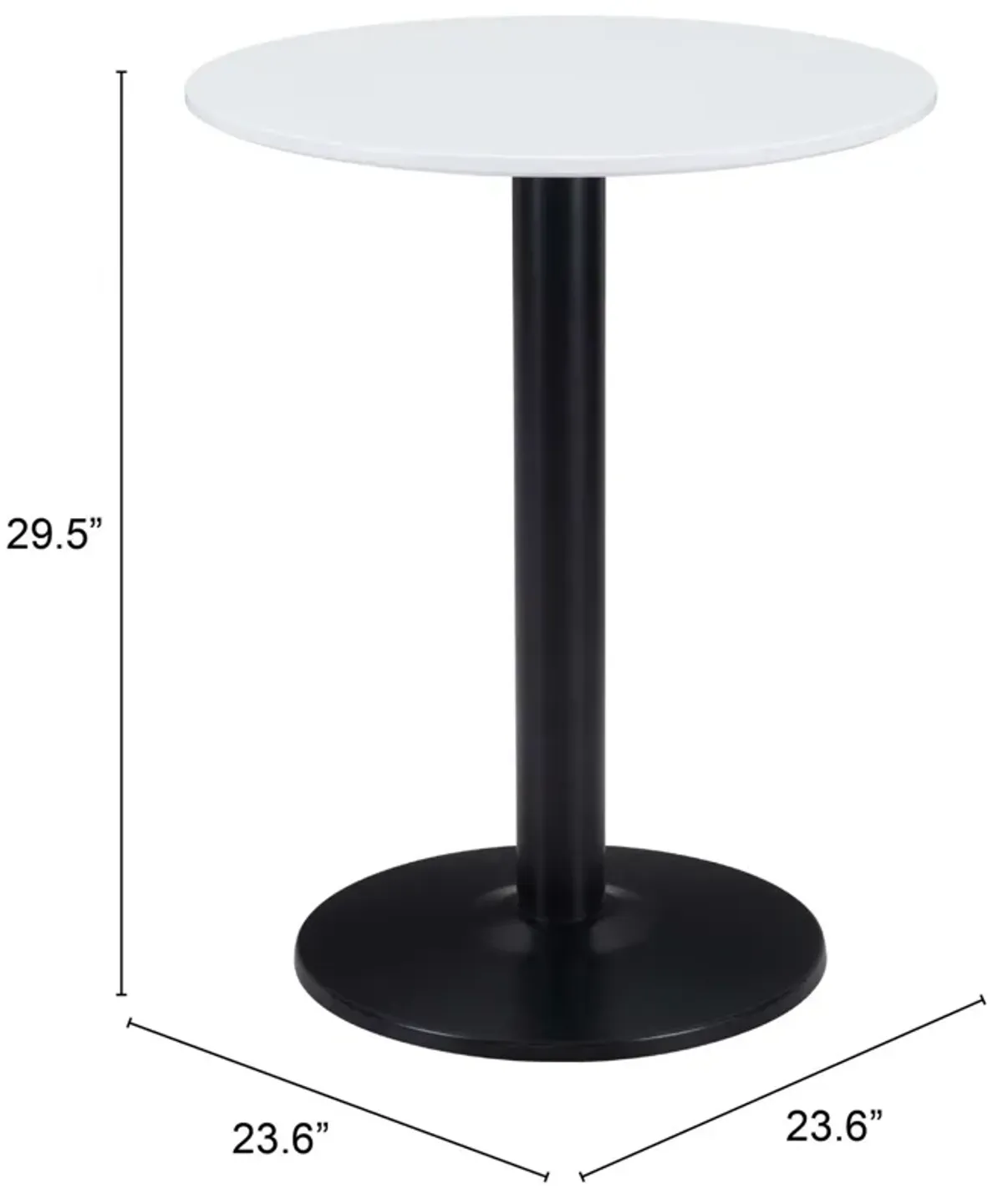Hadassah Bistro Table - White/Black