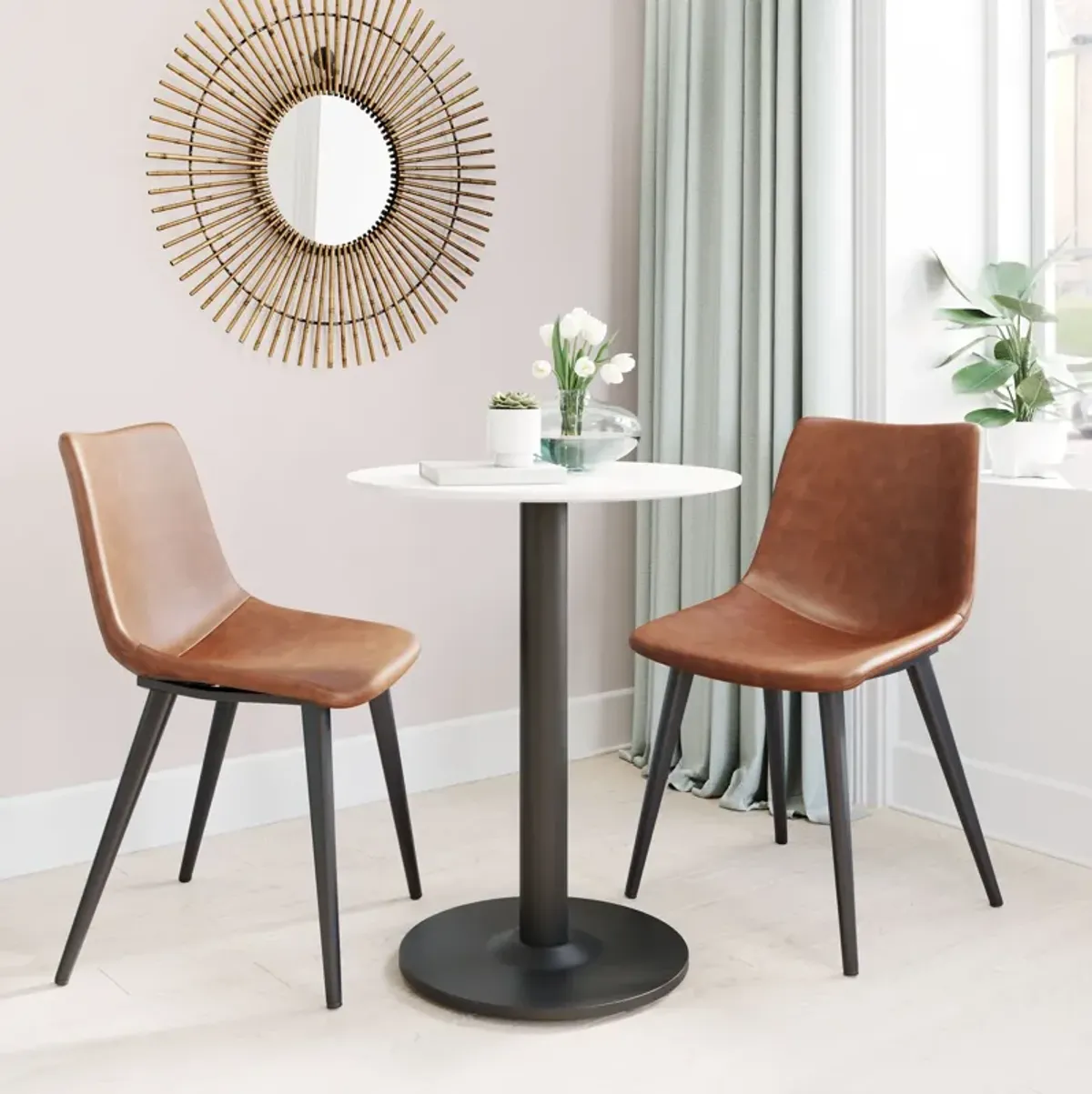 Hadassah Bistro Table - White/Black