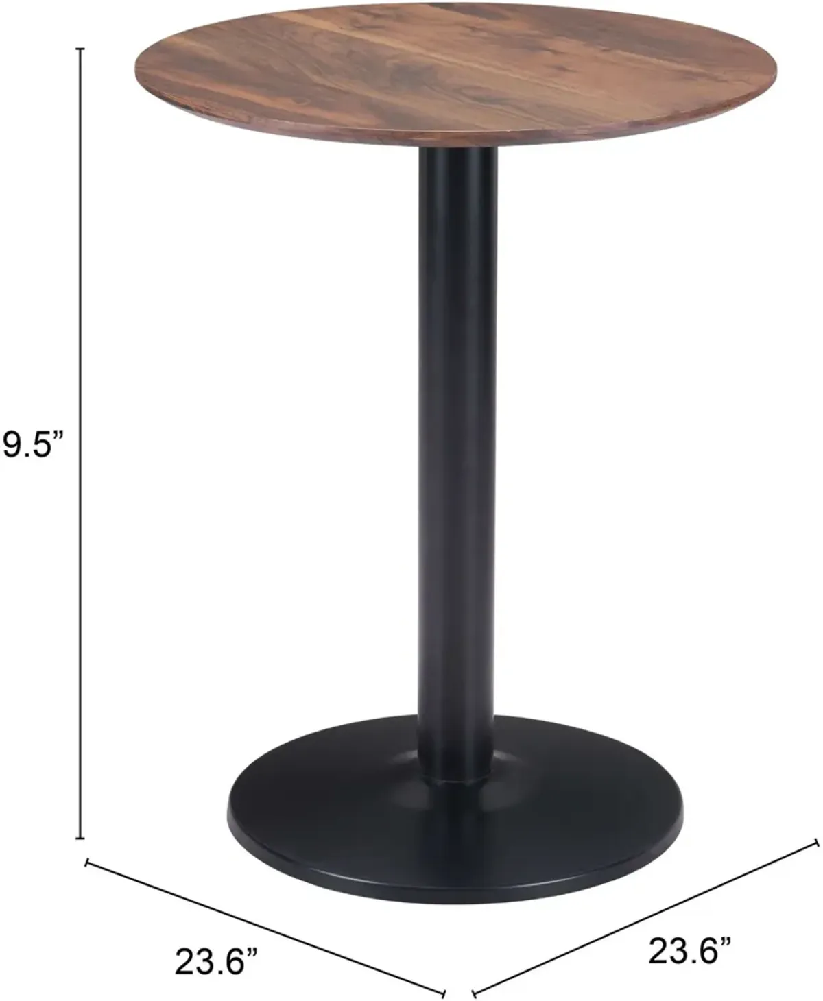 Hadassah Bistro Table - Brown/Black