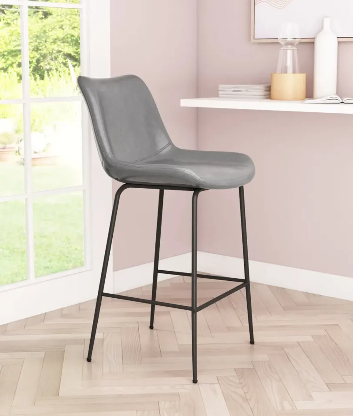 Xyon Counter-Height Stool - Gray