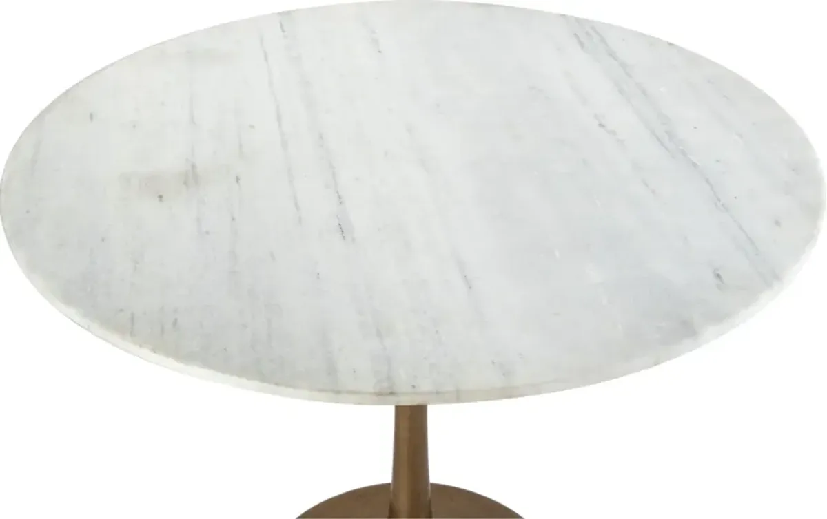 Helix 36" Round Dining Table - White/Gold