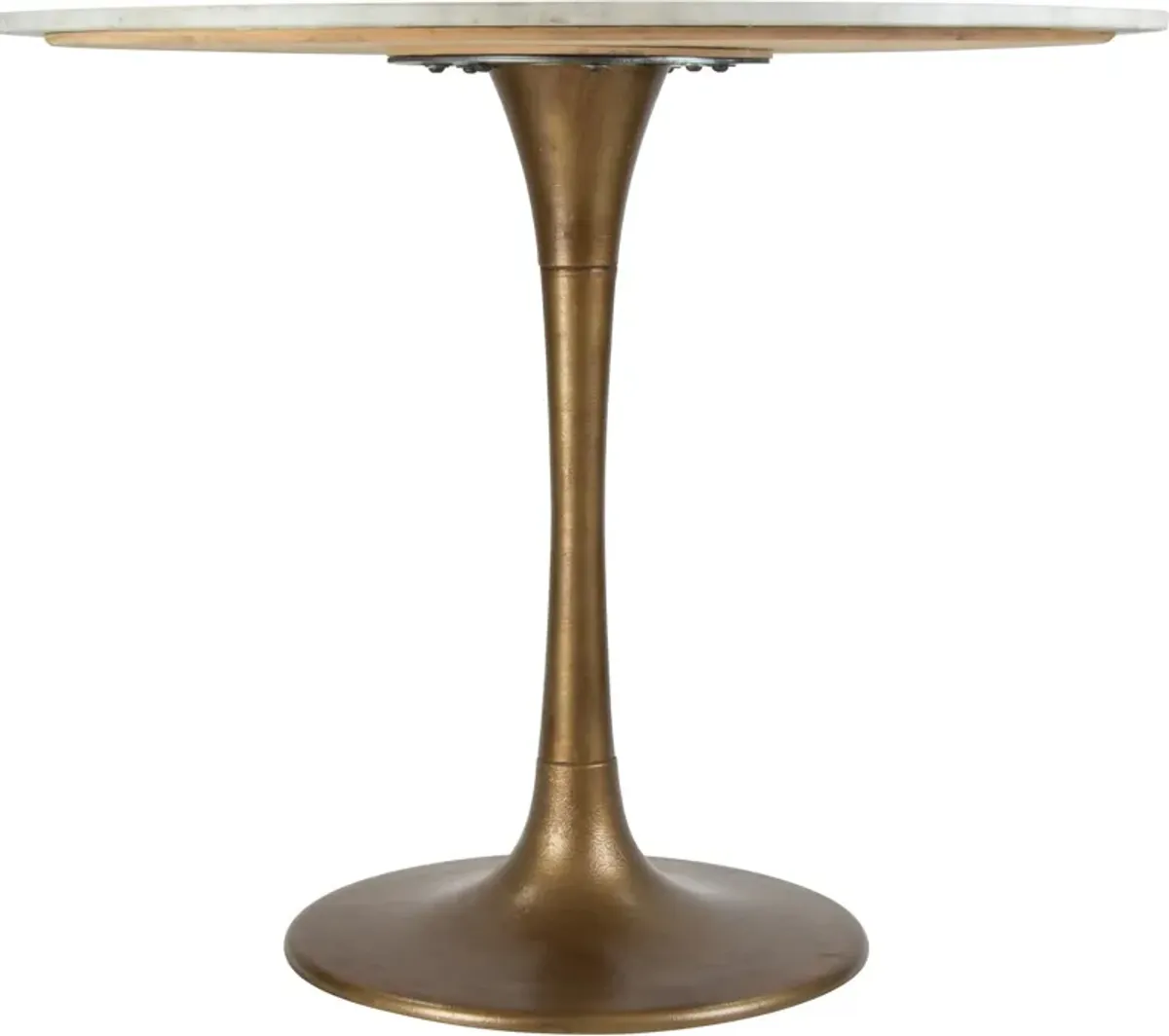 Helix 36" Round Dining Table - White/Gold