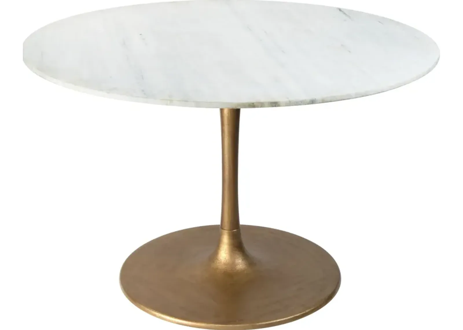 Helix 47" Round Dining Table - White/Gold