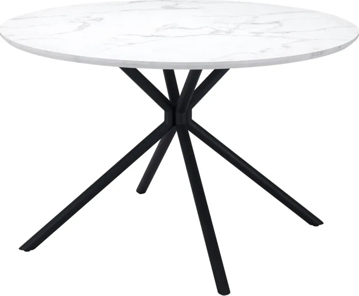 Clemens Round Dining Table - White/Black