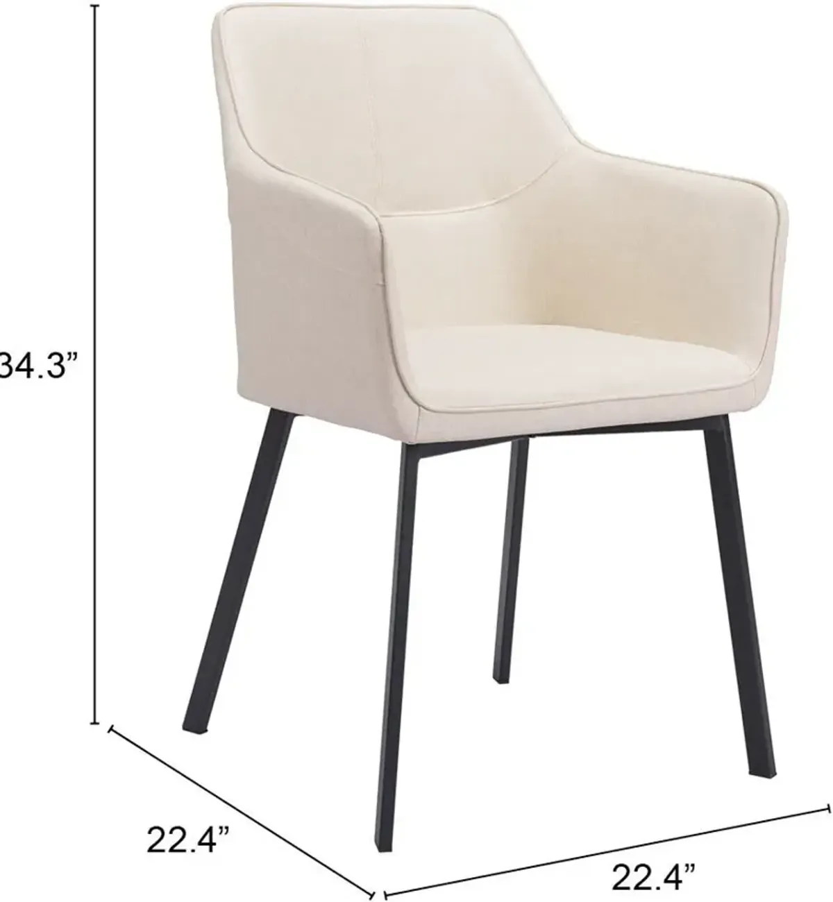 Raymond Set of 2 Dining Chairs - Beige