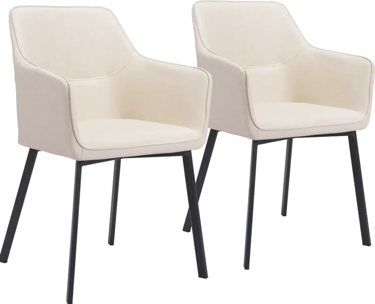 Raymond Set of 2 Dining Chairs - Beige