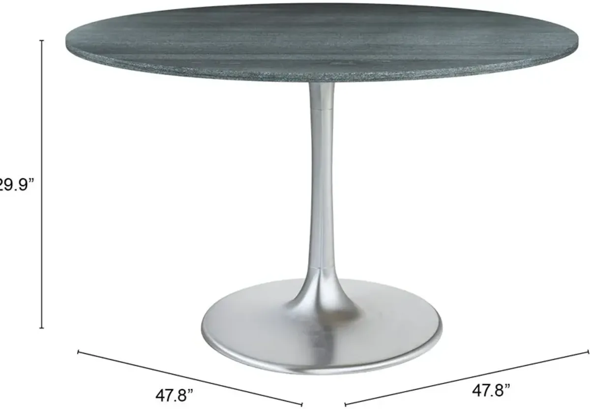 Isabella Round Dining Table - Gray/Silver