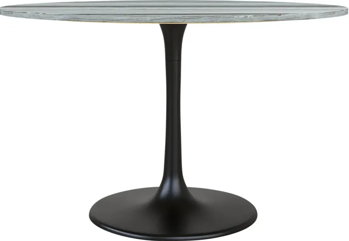 Isabella Round Dining Table - Gray/Black