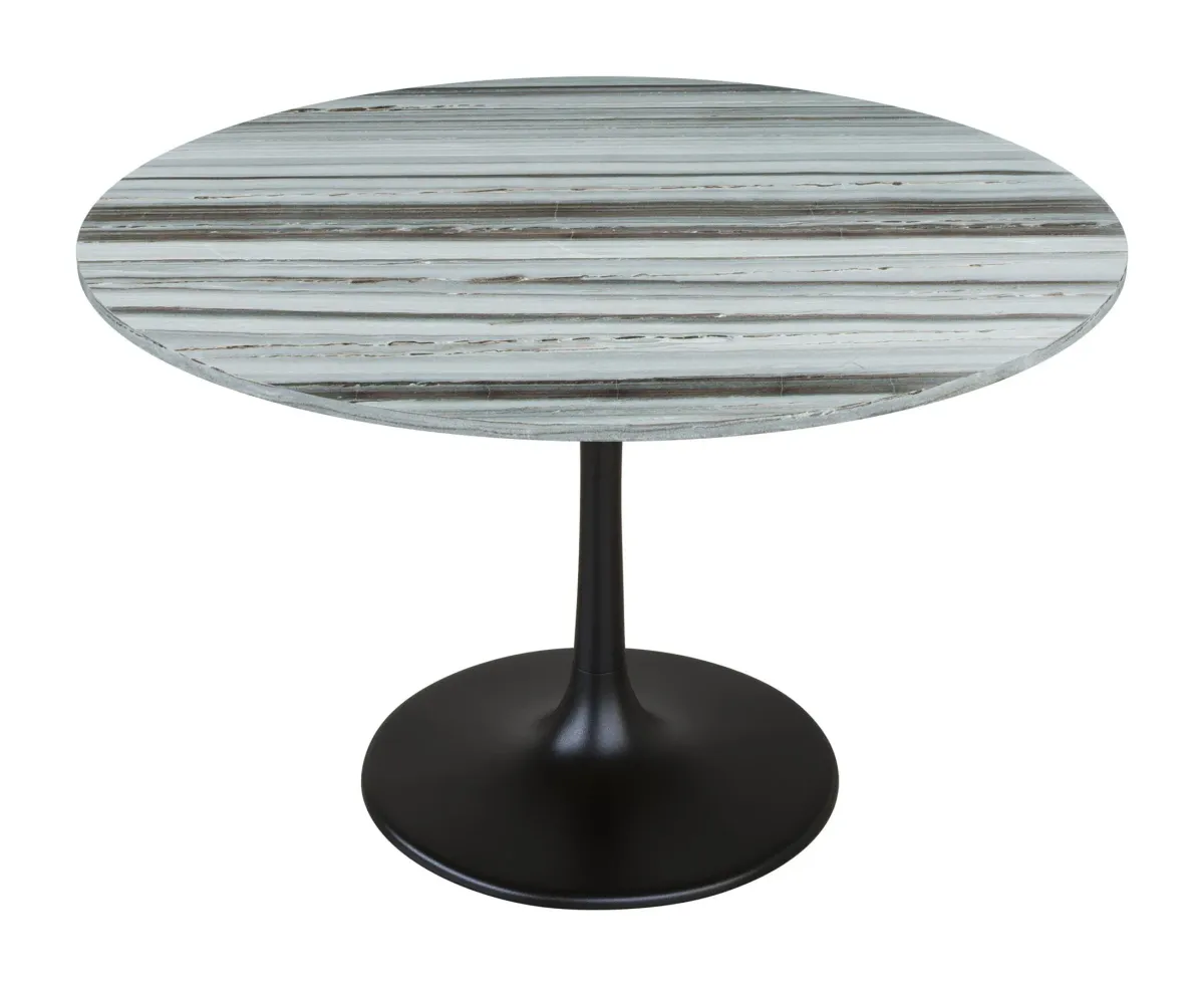 Isabella Round Dining Table - Gray/Black