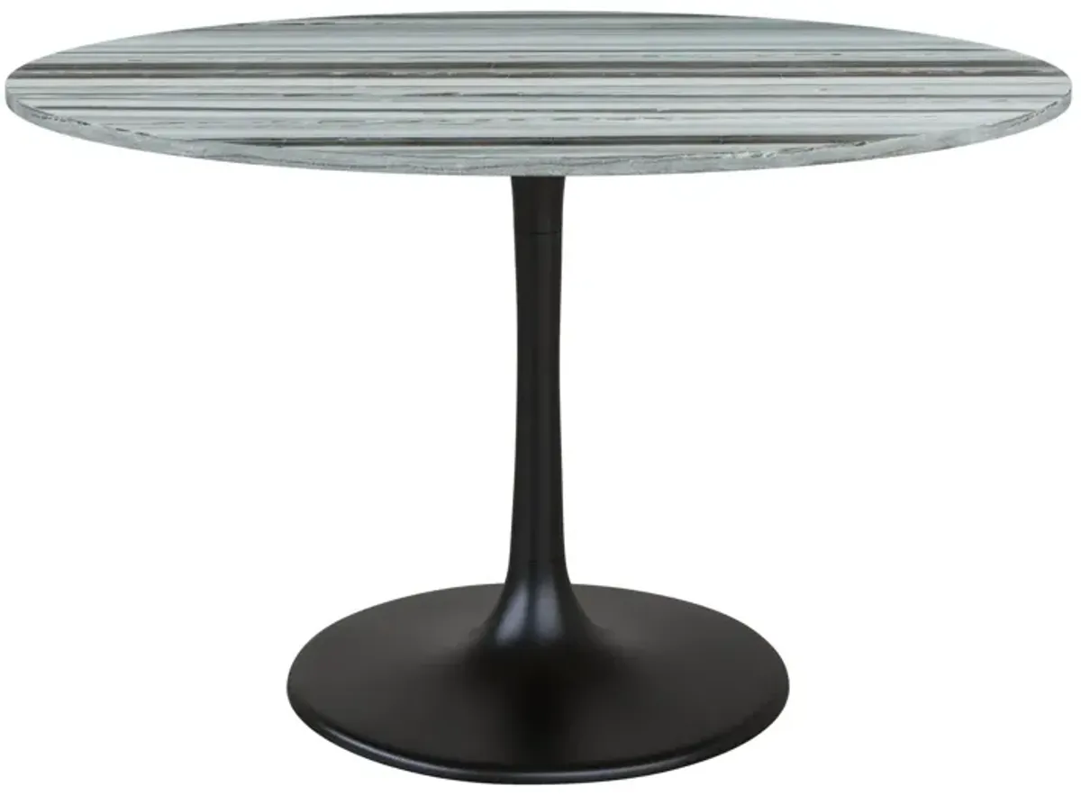 Isabella Round Dining Table - Gray/Black