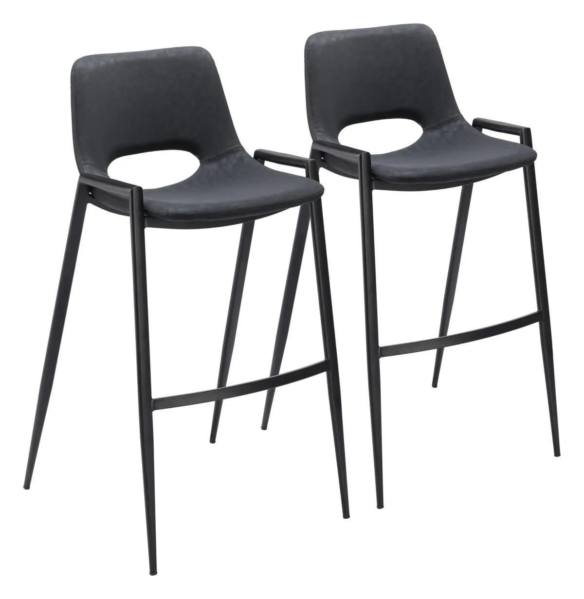 Emerson Set of 2 Bar Stools - Black