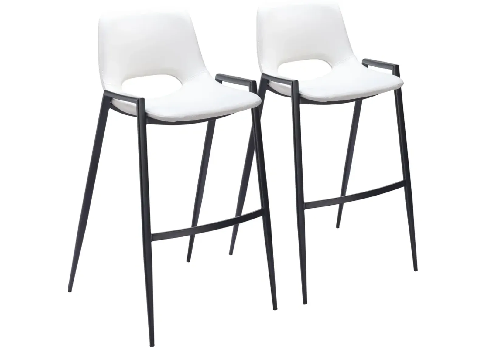 Emerson Set of 2 Bar Stools - White/Black