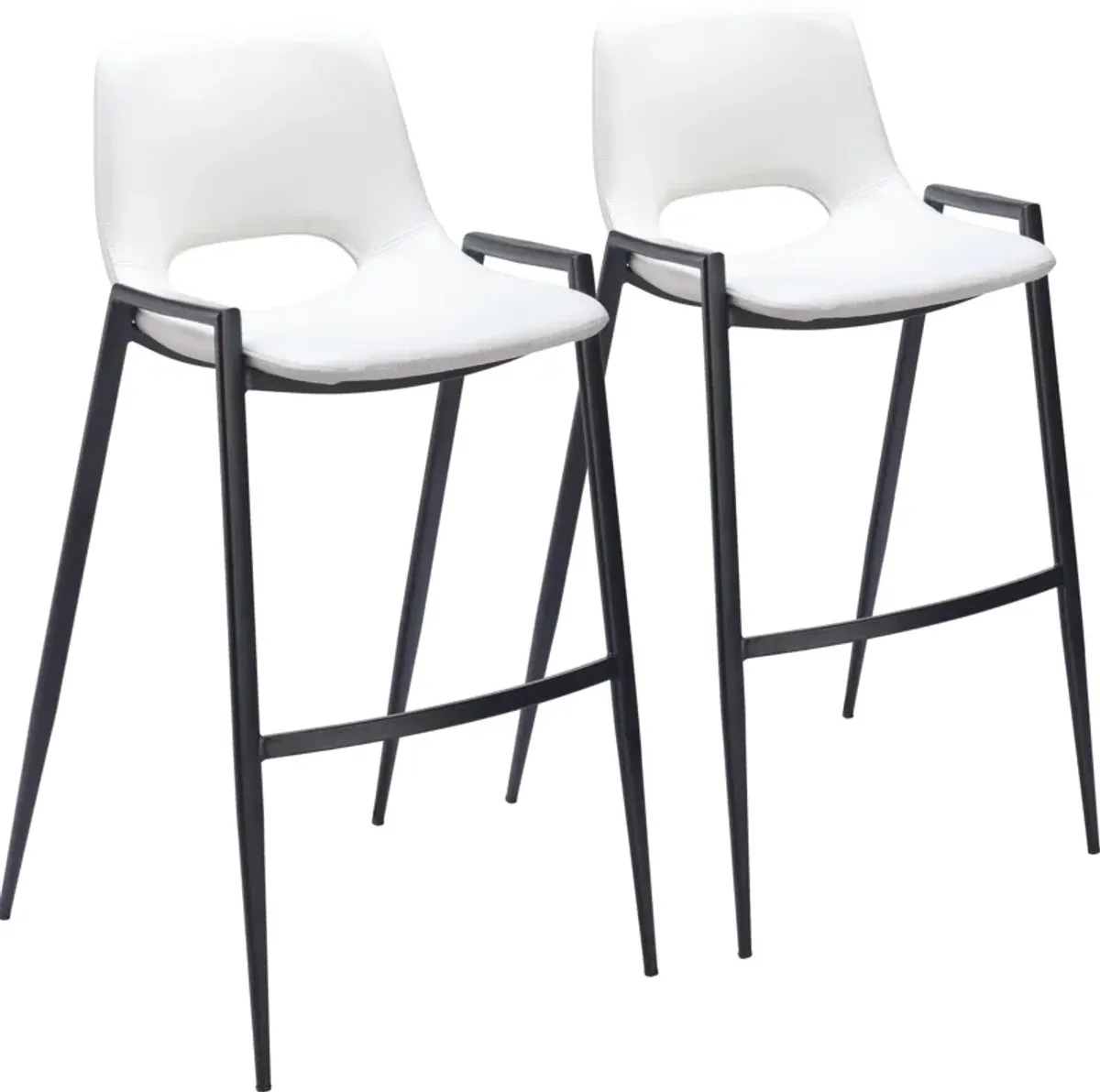 Emerson Set of 2 Bar Stools - White/Black