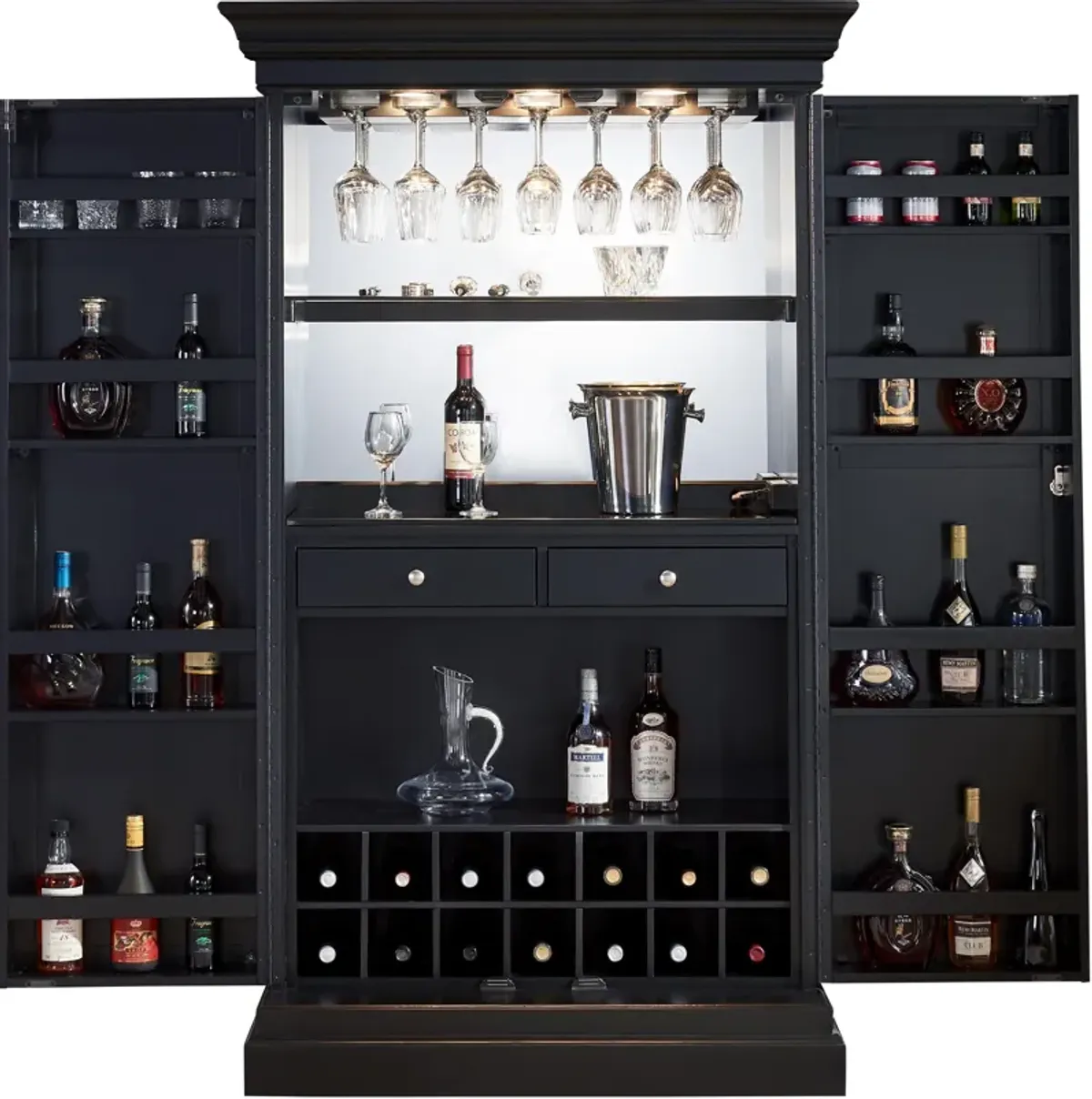 Nadini Wine and Bar Cabinet - Black