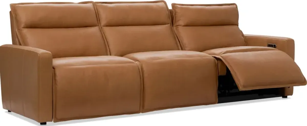 Napa 3-Piece Dual-Power Reclining Sofa - Saddle