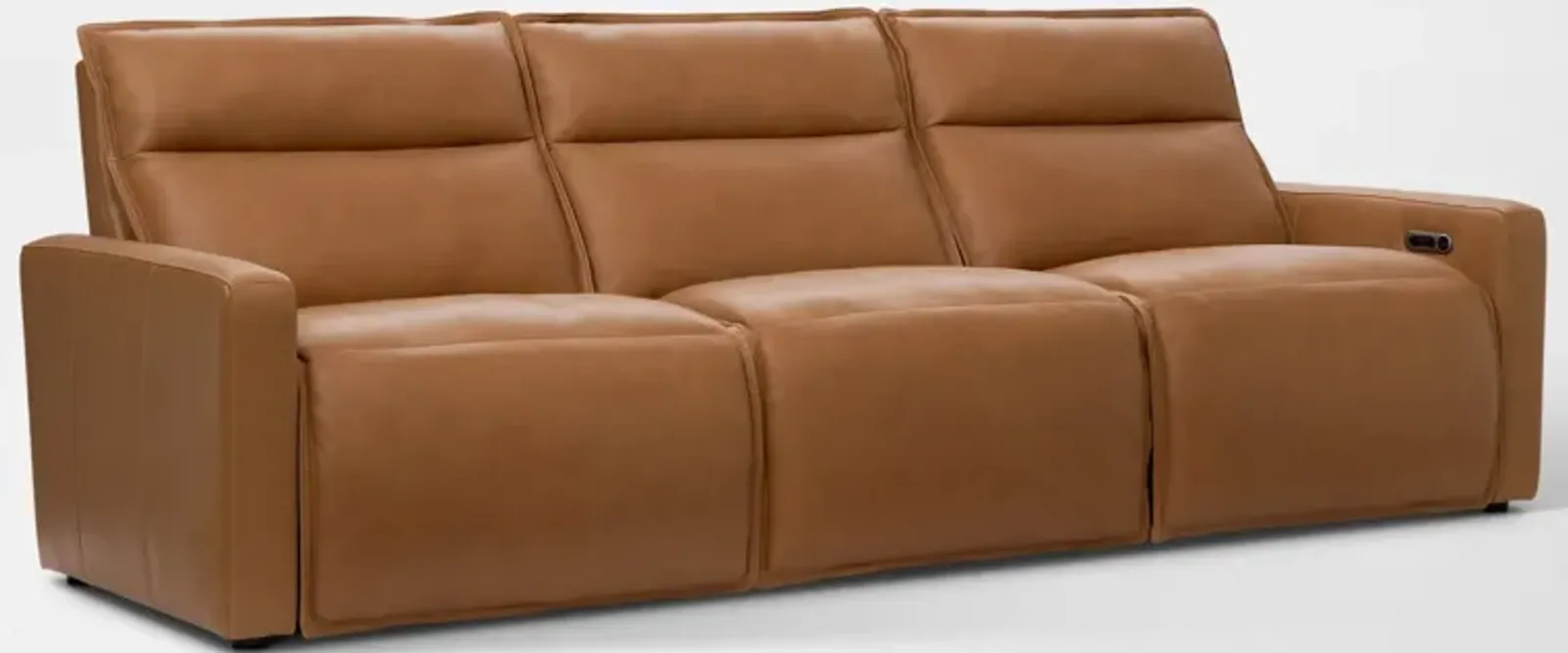 Napa 3-Piece Dual-Power Reclining Sofa - Saddle