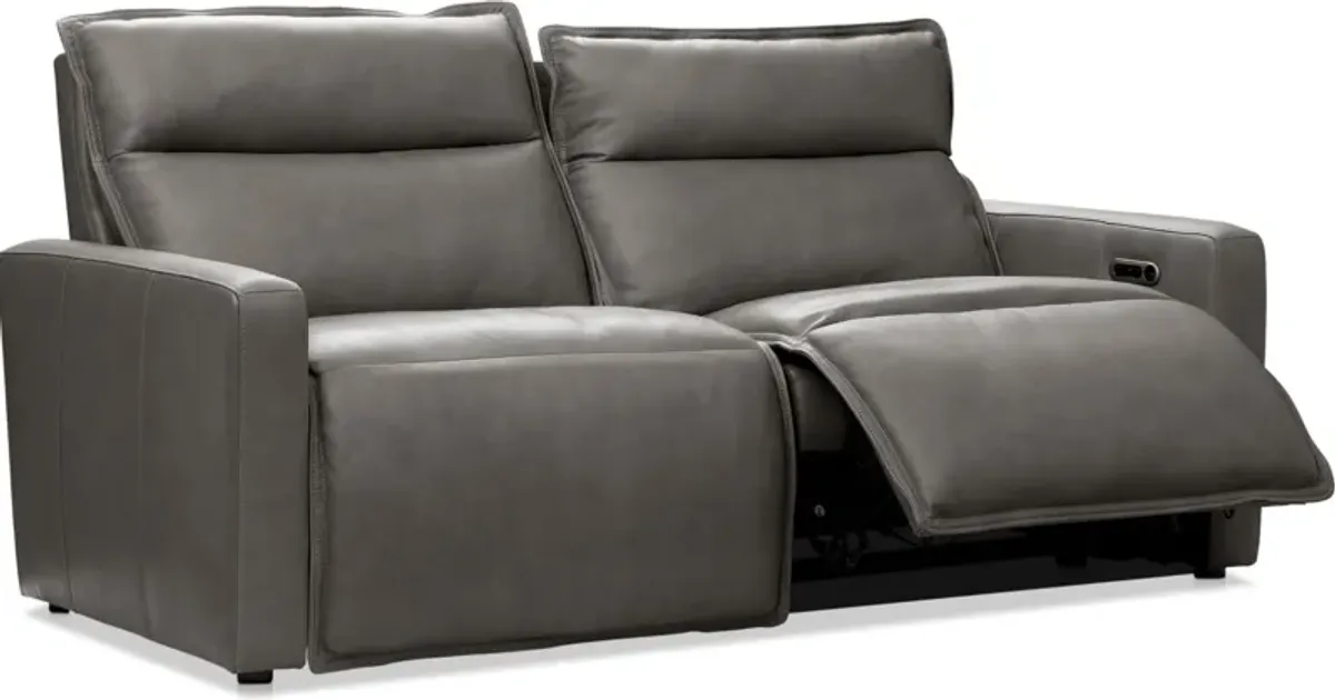 Napa 2-Piece Dual-Power Reclining Sofa - Charcoal