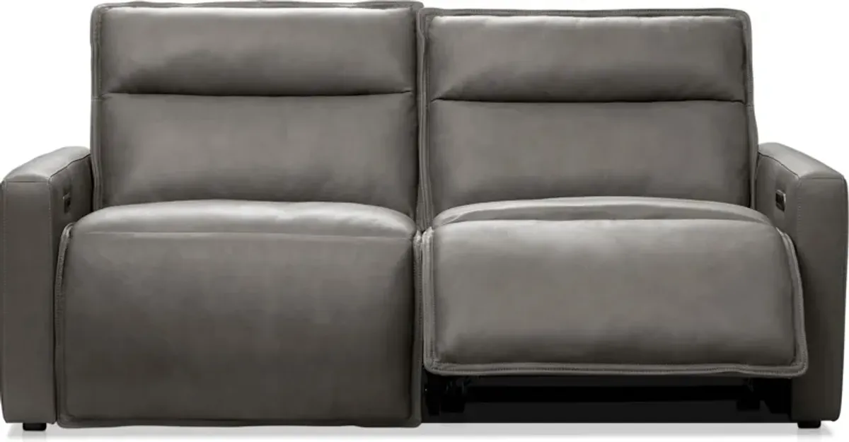 Napa 2-Piece Dual-Power Reclining Sofa - Charcoal