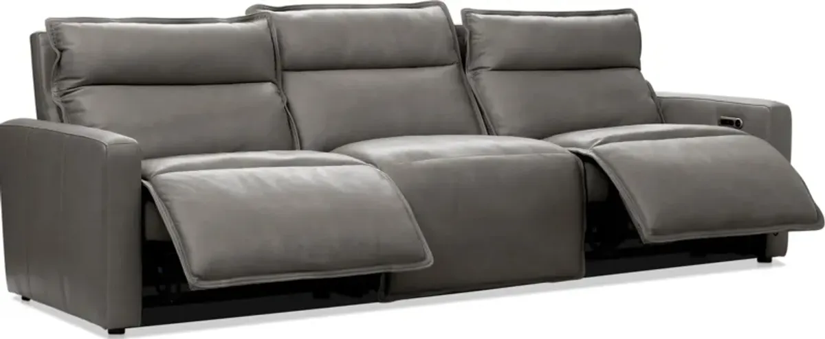 Napa 3-Piece Dual-Power Reclining Sofa - Charcoal