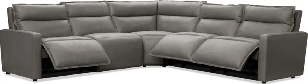 Napa 5-Piece Dual-Power Reclining Sectional - Charcoal