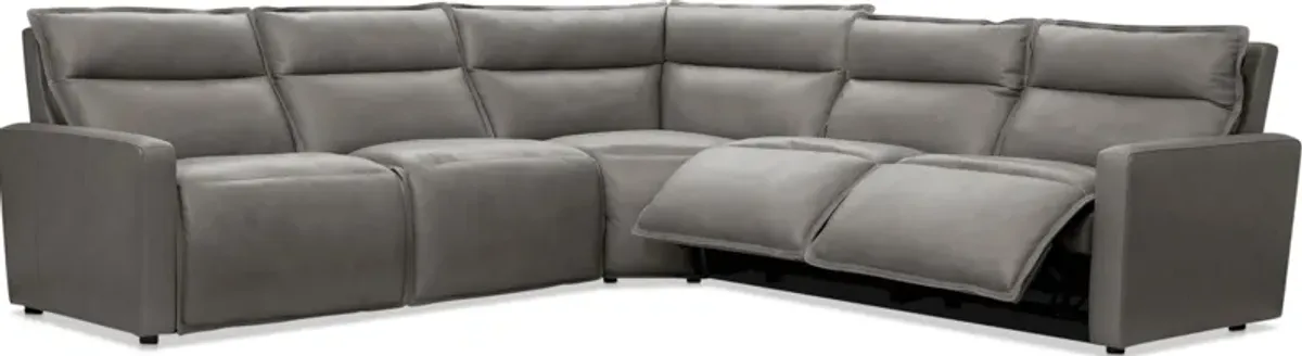 Napa 5-Piece Dual-Power Reclining Sectional - Charcoal