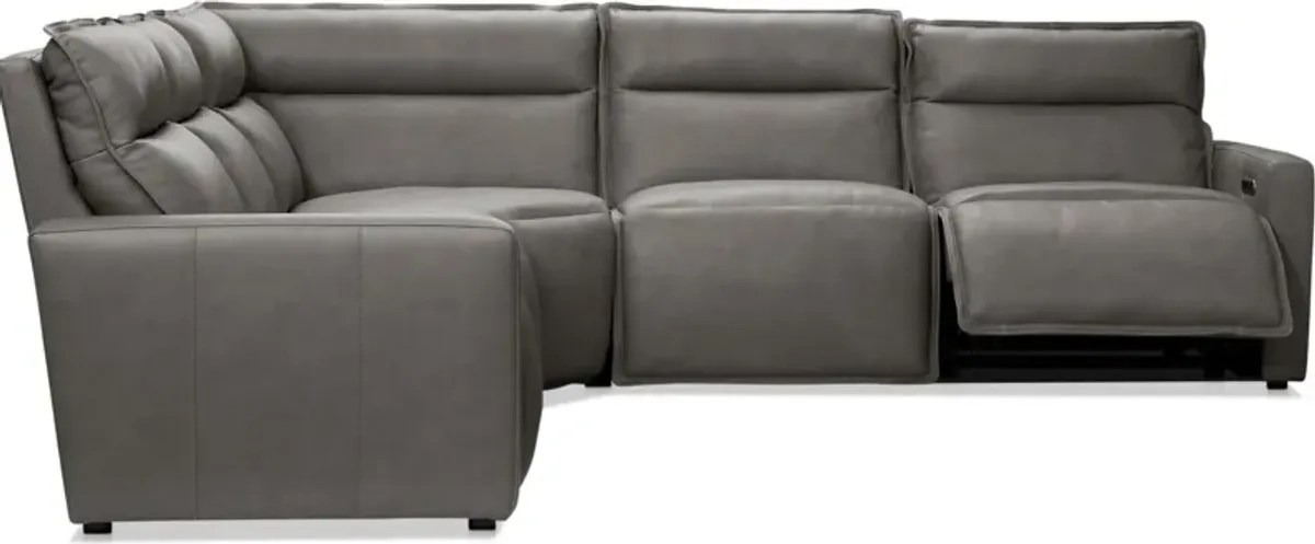 Napa 5-Piece Dual-Power Reclining Sectional - Charcoal