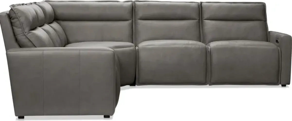 Napa 5-Piece Dual-Power Reclining Sectional - Charcoal