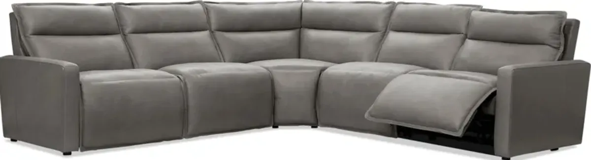 Napa 5-Piece Dual-Power Reclining Sectional - Charcoal