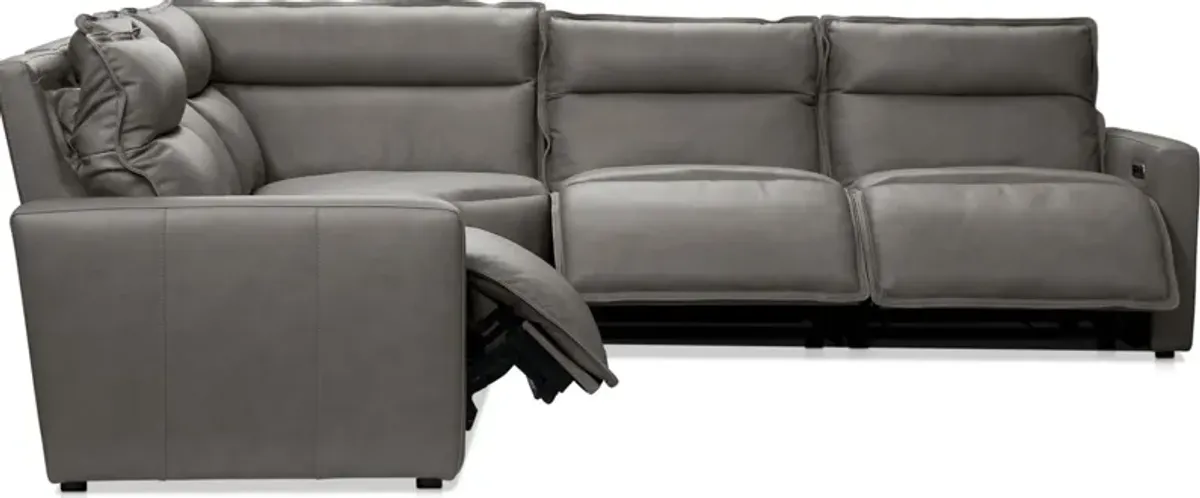 Napa 5-Piece Dual-Power Reclining Sectional - Charcoal