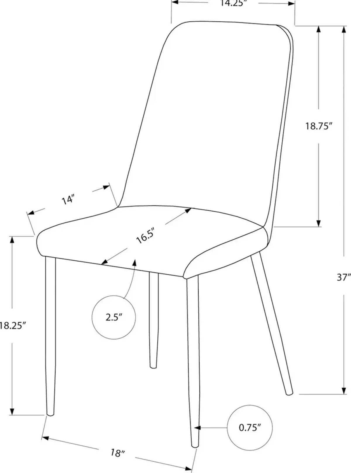 Morris Set of 2 Dining Chairs - Gray