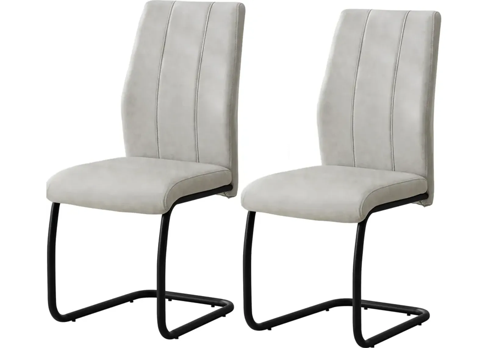 Charley Set of 2 Dining Chairs - Light Gray/Black