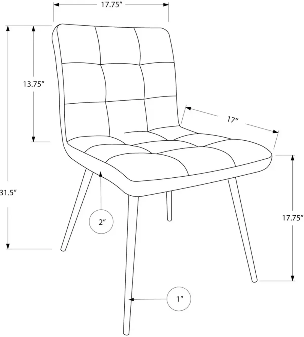 Mack Set of 2 Dining Chairs - Gray