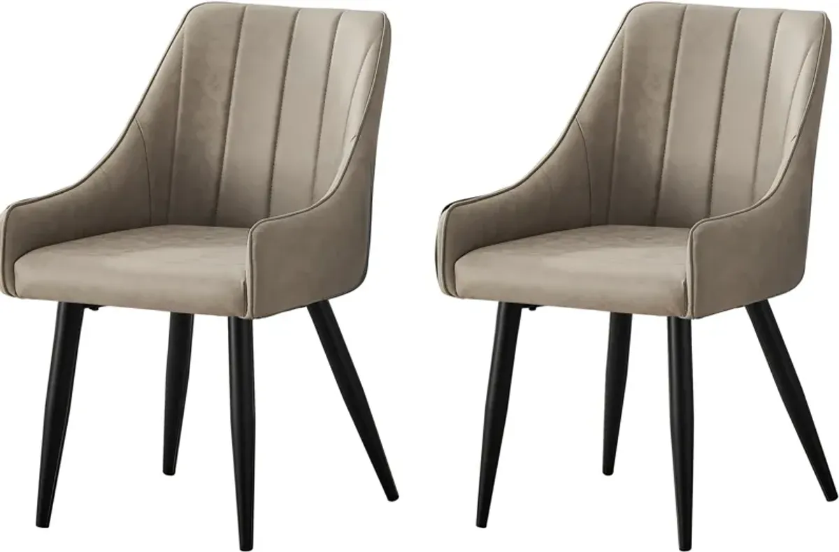 Zia Set of 2 Dining Chairs - Beige/Black