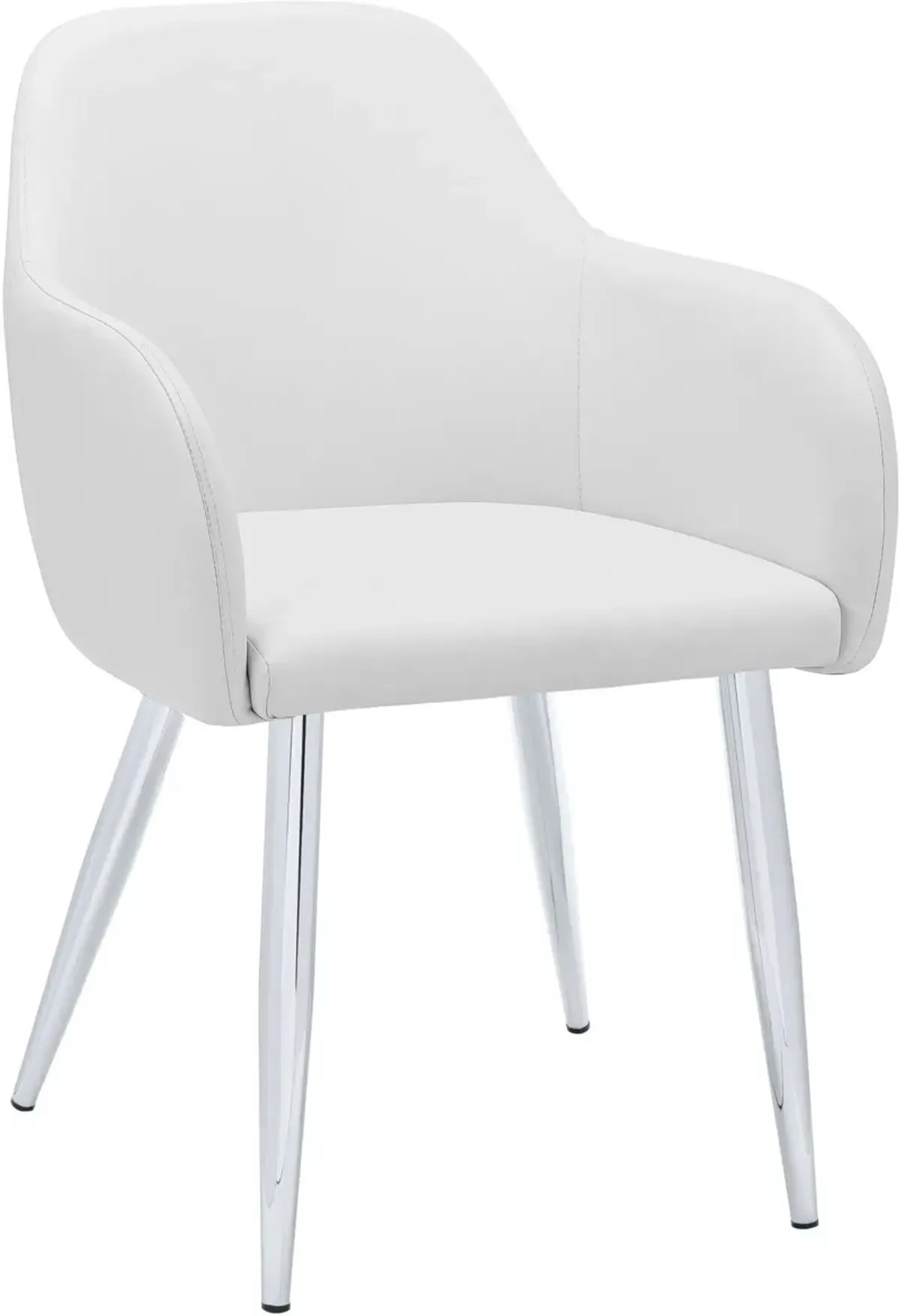 Quentin Set of 2 Dining Chairs - White/Chrome