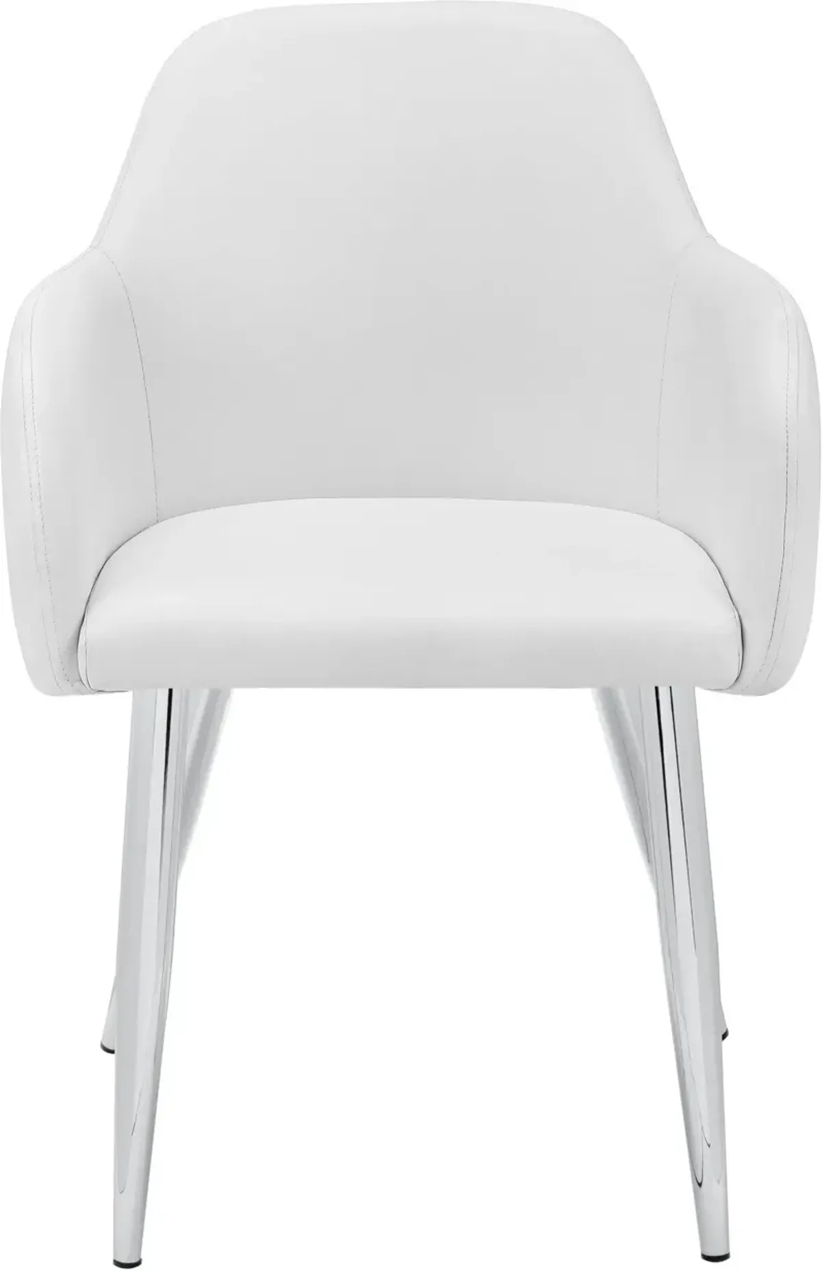 Quentin Set of 2 Dining Chairs - White/Chrome