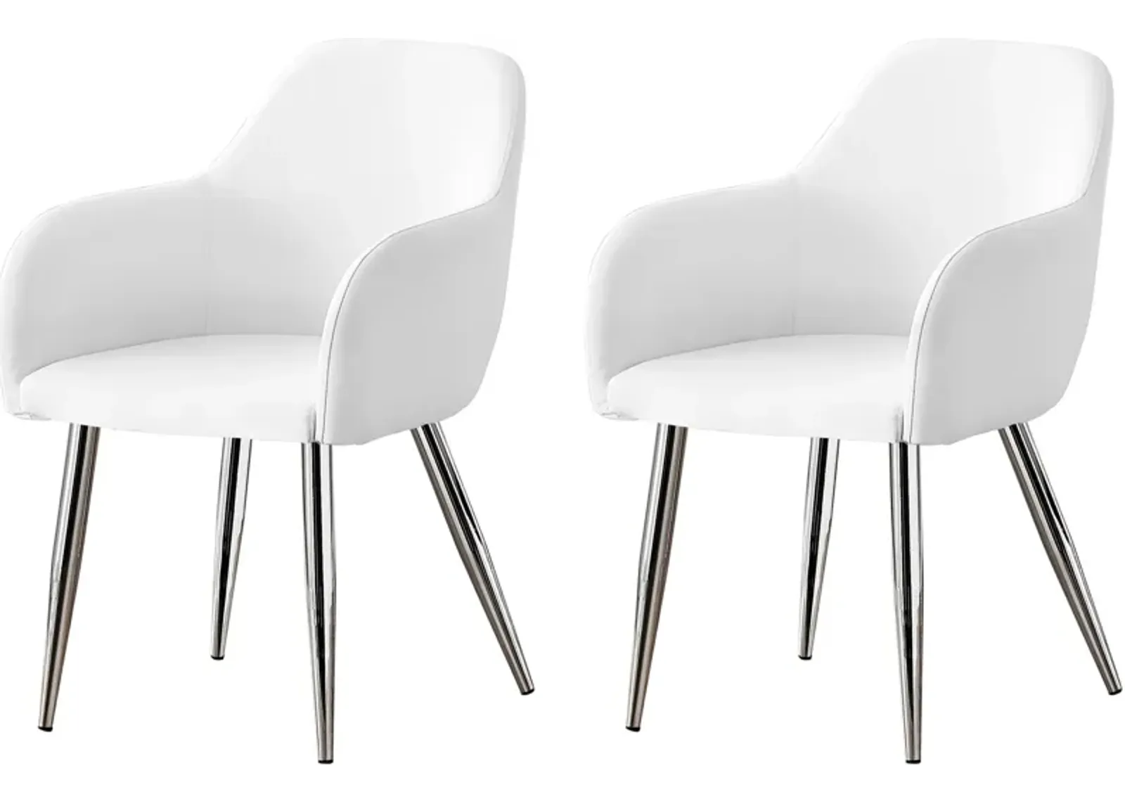 Quentin Set of 2 Dining Chairs - White/Chrome