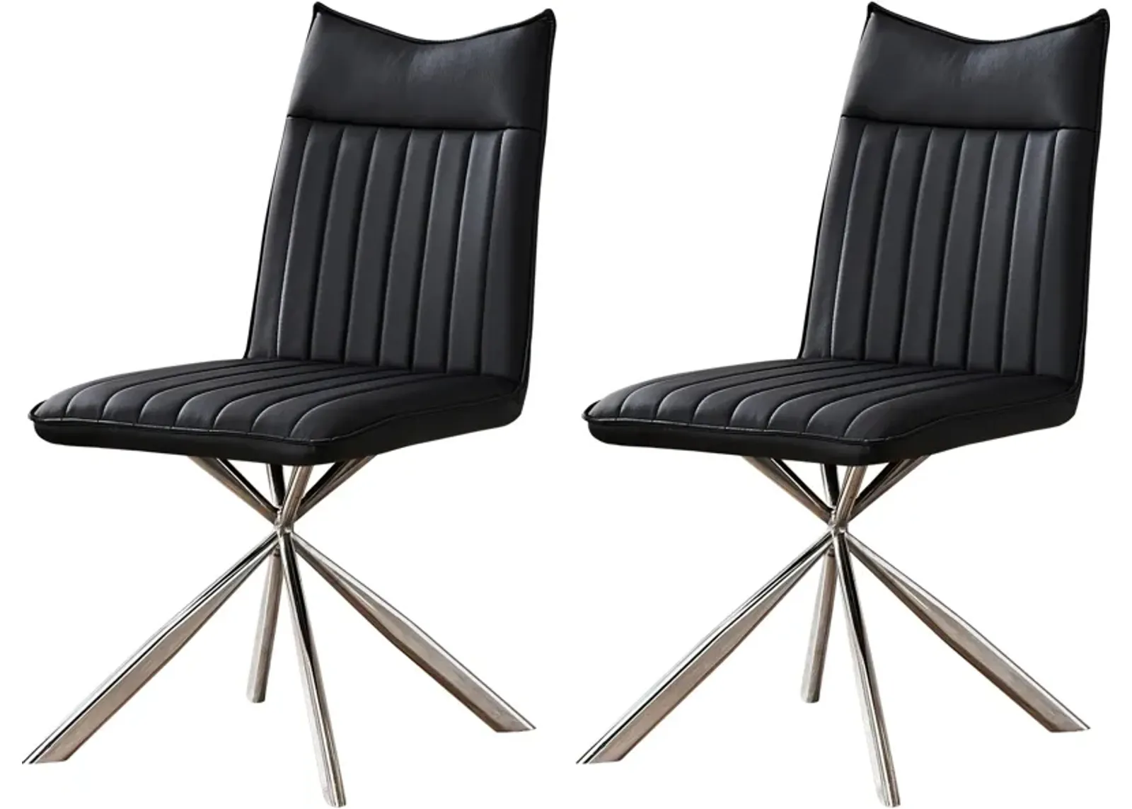 Dex Set of 2 Dining Chairs - Black/Chrome