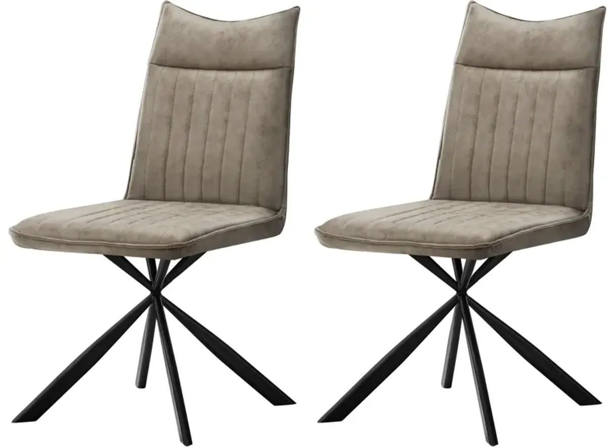 Dex Set of 2 Dining Chairs - Beige/Black