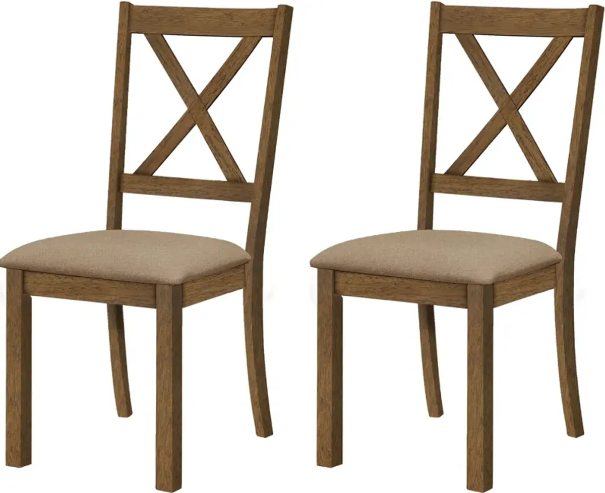 Martina Set of 2 X-Back Dining Chairs