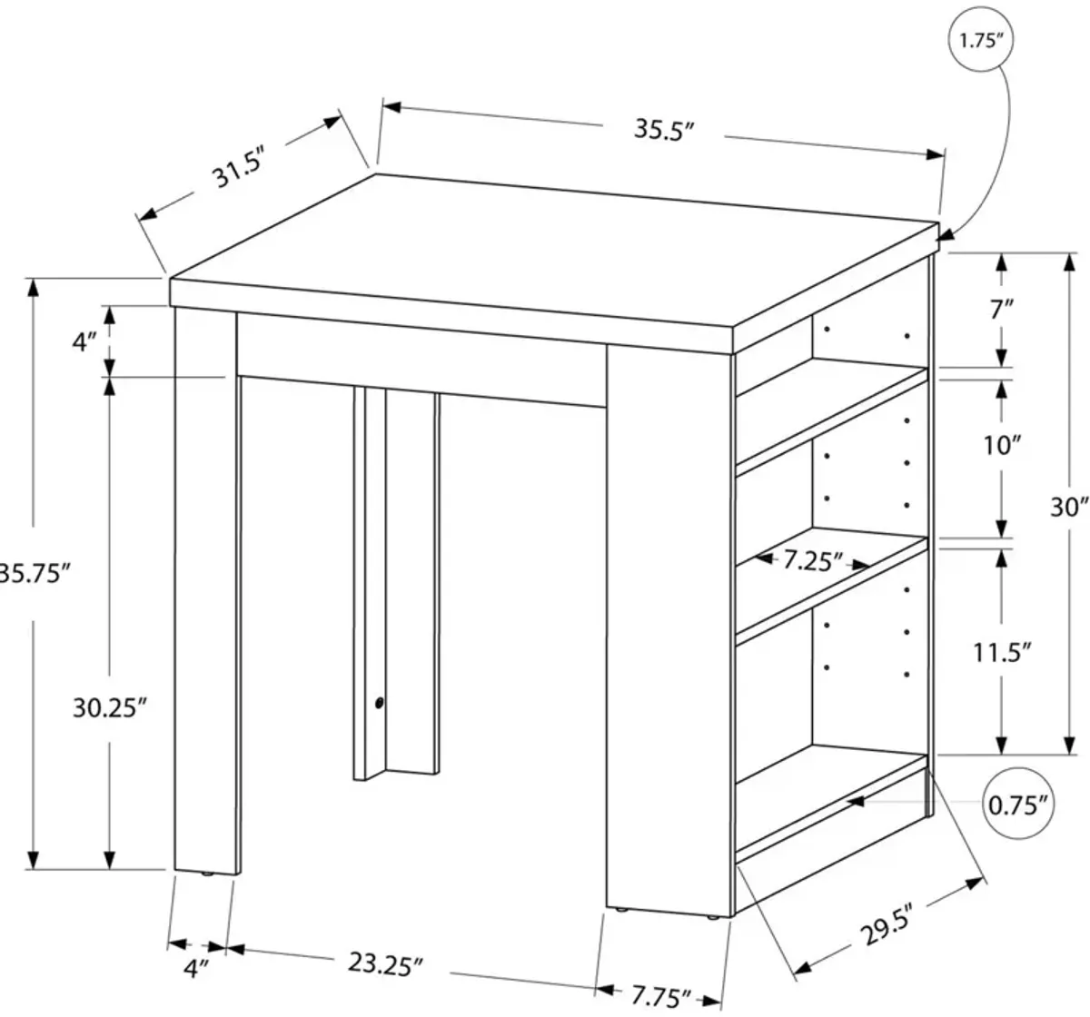 Birdie Counter-Height Dining Table with Storage