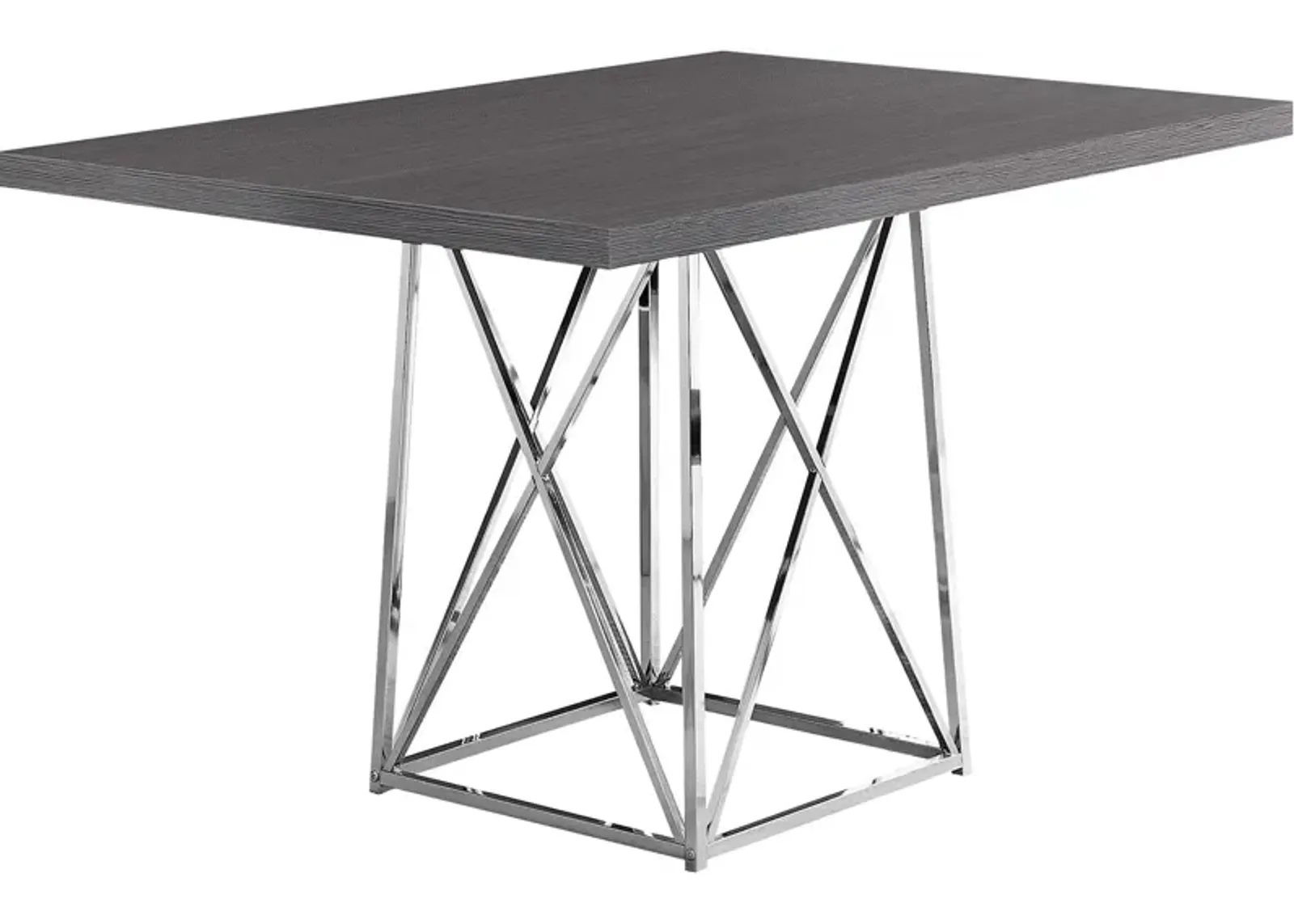 Adoette Dining Table - Dark Gray/Chrome