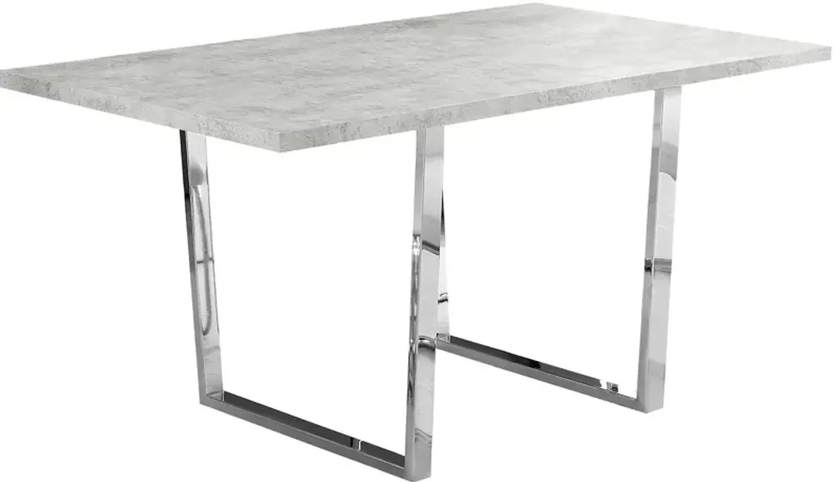 Amory Dining Table - Light Gray/Chrome