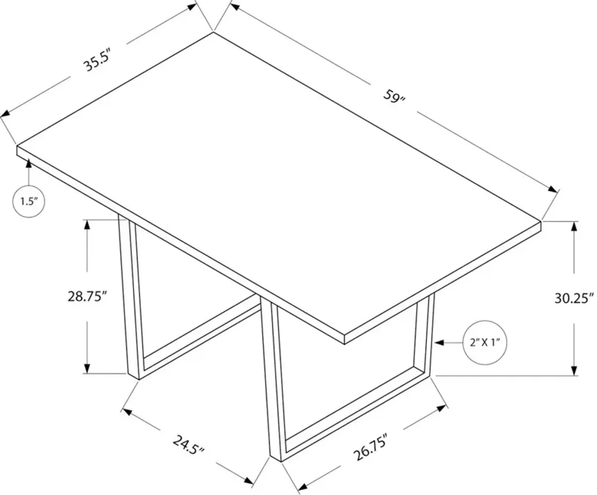 Amory Dining Table - Dark Gray/Chrome