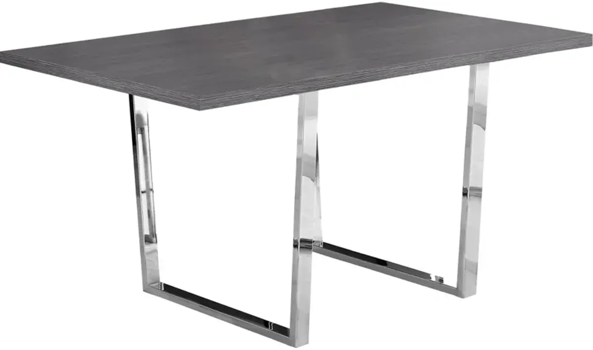 Amory Dining Table - Dark Gray/Chrome