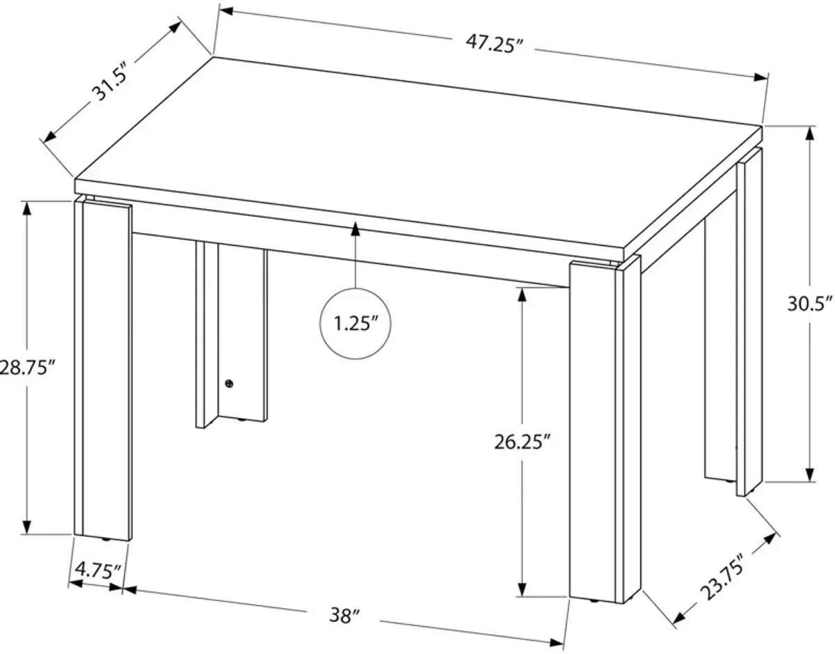 Xander 48" Dining Table - Gray