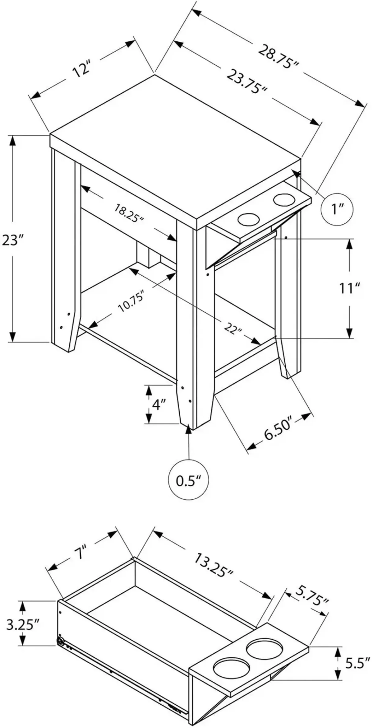 Joseph End Table - Brown