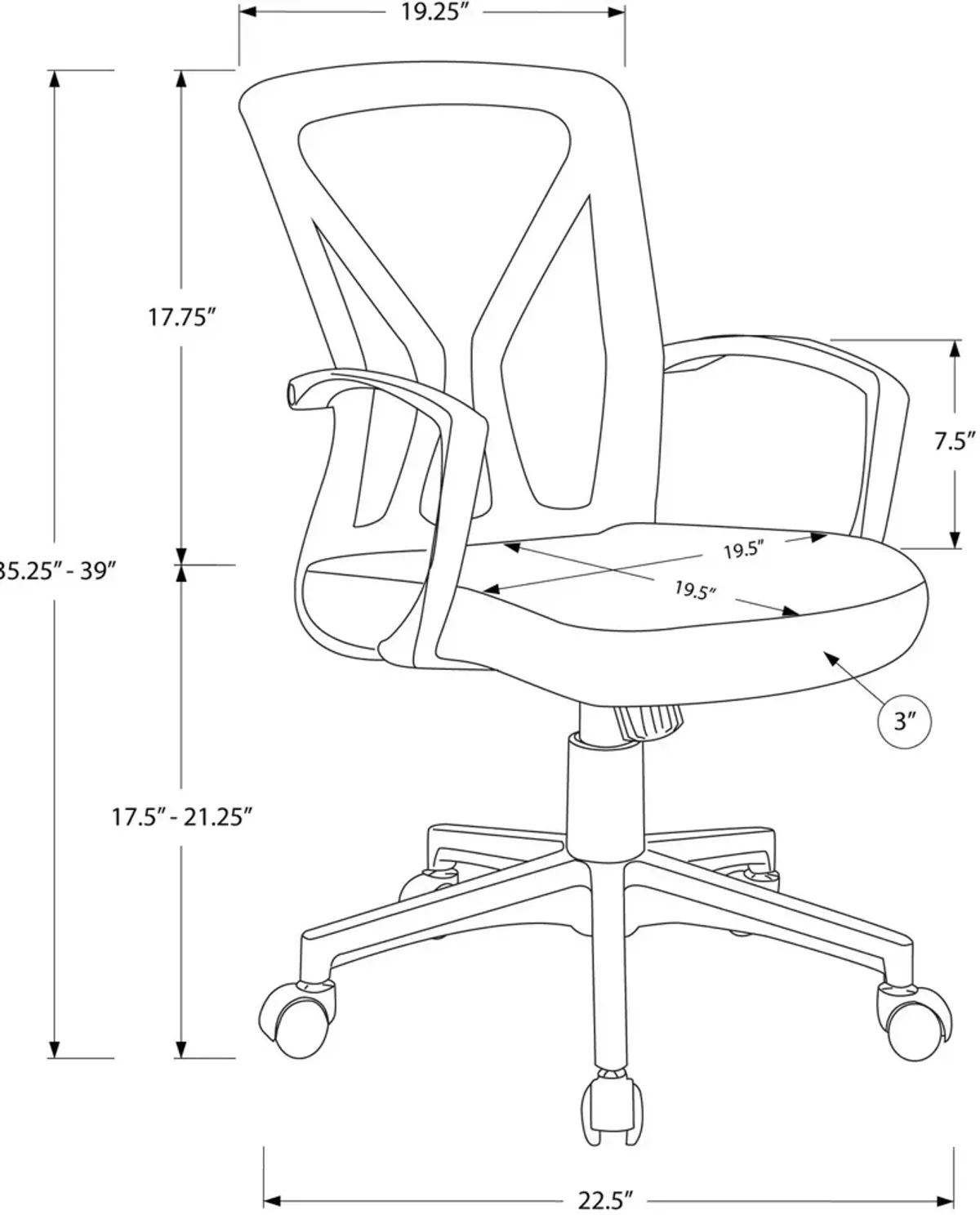 Marx Adjustable Swivel Office Chair